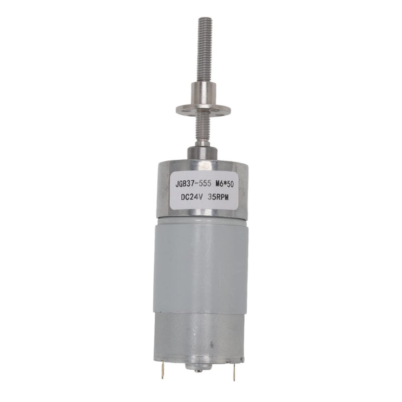 Self Locking DC Geared Motor 35RPM 24V M6x50 Thread Flange Aluminum Alloy Brass Coil - Image 2
