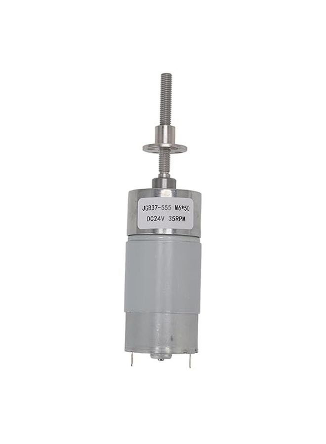 Self Locking DC Geared Motor 35RPM 24V M6x50 Thread Flange Aluminum Alloy Brass Coil - Image 1