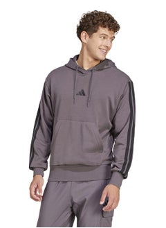 Adidas Essential 3 Stripe French Terry Hoodie  - Image 1