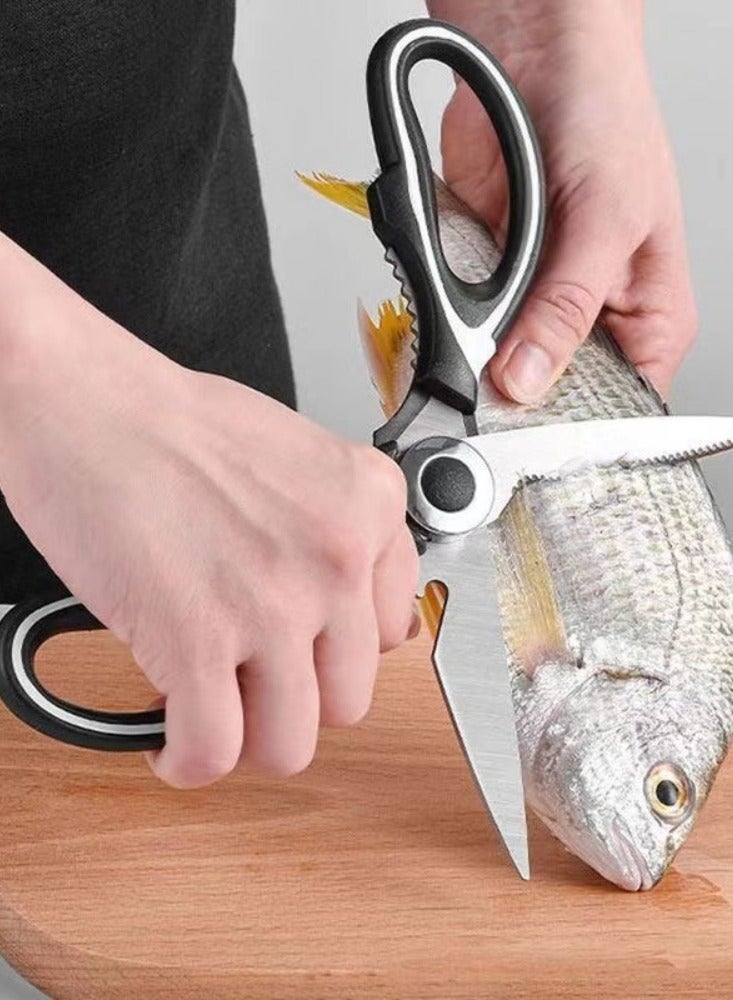 TDAO Multifunctional Stainless Steel Kitchen Scissors, Vegetable Chicken Bone Scissors Strong Scissors - Image 3