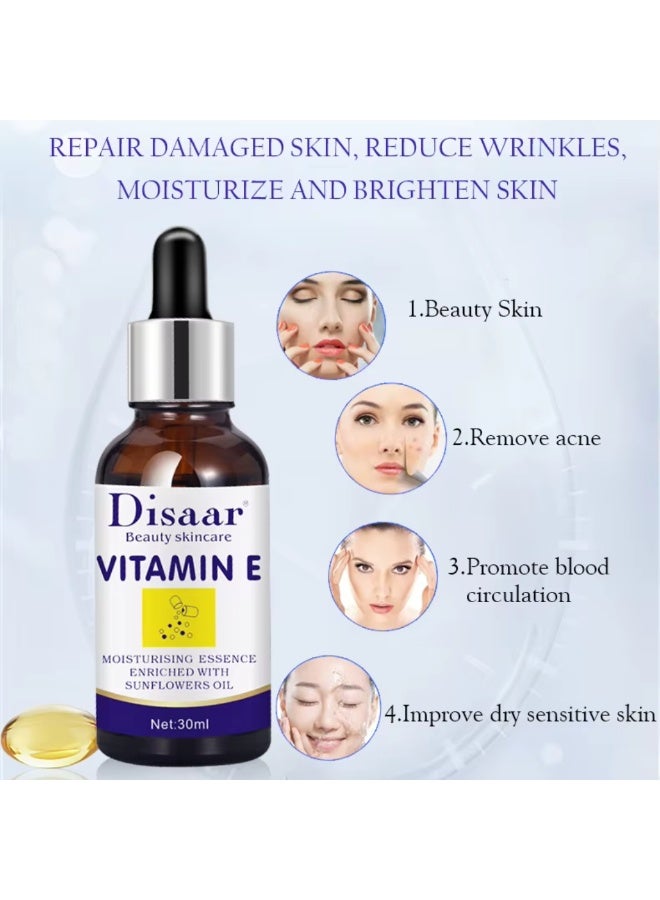 Disaar Vitamin E Moisturizing Essence Sunflowers Oil Anti Wrinkles Repair Skin Replenish Vitamin E Face Serum Firming And Lifting Serum Whitening Anti Wrinkles Repair Damage Skin Essence 30ml - Image 5