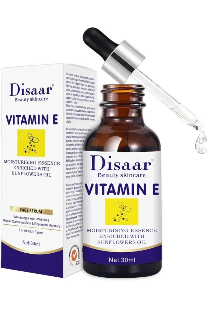Disaar Vitamin E Moisturizing Essence Sunflowers Oil Anti Wrinkles Repair Skin Replenish Vitamin E Face Serum Firming And Lifting Serum Whitening Anti Wrinkles Repair Damage Skin Essence 30ml - Image 1
