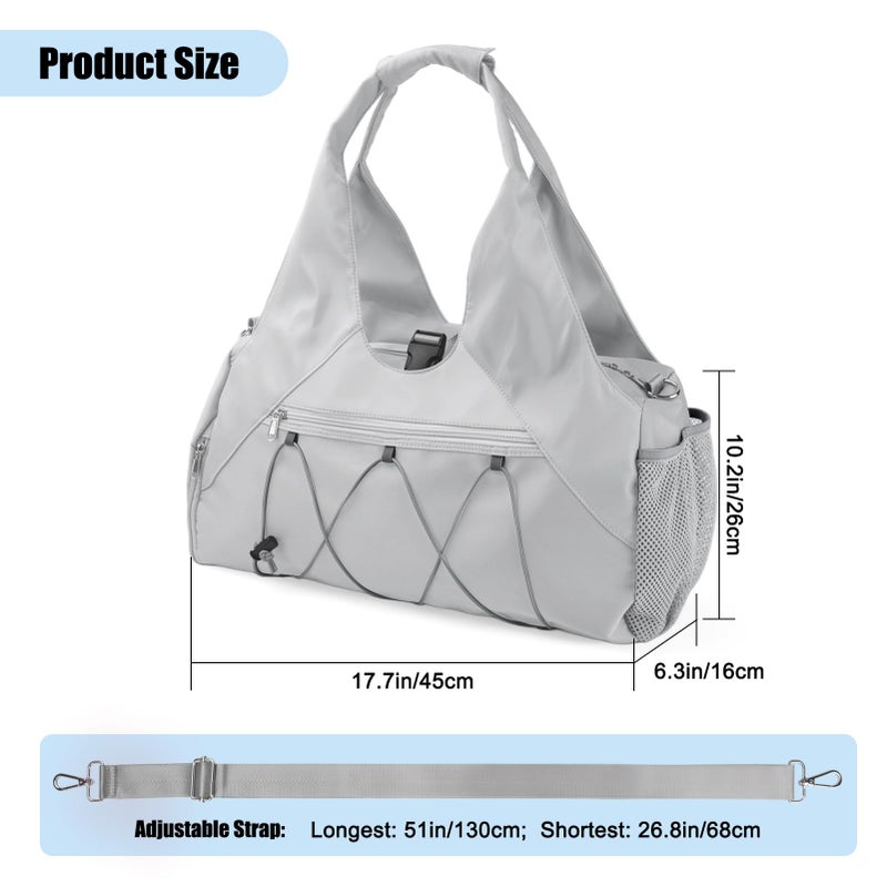 Forestfish Gym Bag For Women With Yoga Mat Holder & Shoe Compartment & Wet Dry Storage Pocket & Adjustable Strap - Image 3