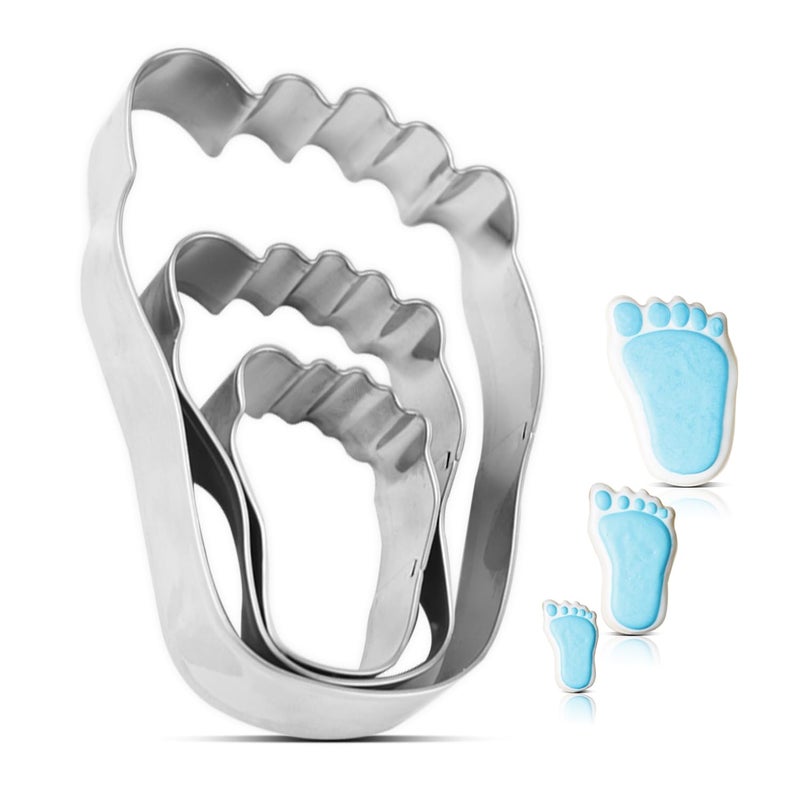 SK Foot Cookie Cutter for Baby Girl Boy Shower Footprint Party Favors Set of 3 Foot375 