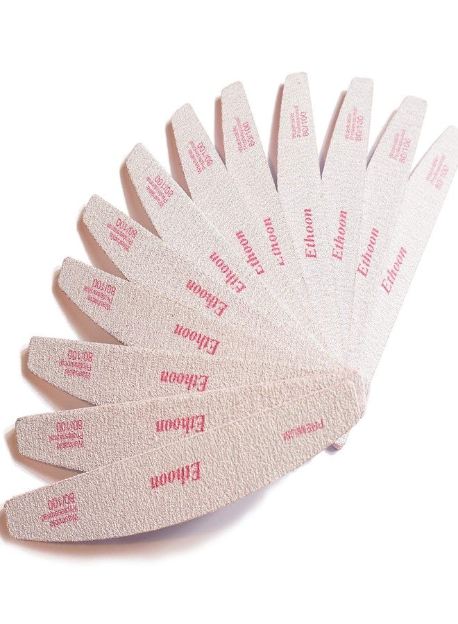 ETHOON 12 Pcs Nail Files Premium Professional Moon Zebra Nail Files Durable Emery Board Manicure Tools for Home and Salon 80/100 Grit Pink - Image 5