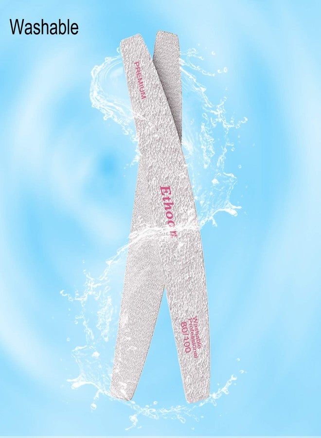 ETHOON 12 Pcs Nail Files Premium Professional Moon Zebra Nail Files Durable Emery Board Manicure Tools for Home and Salon 80/100 Grit Pink - Image 4