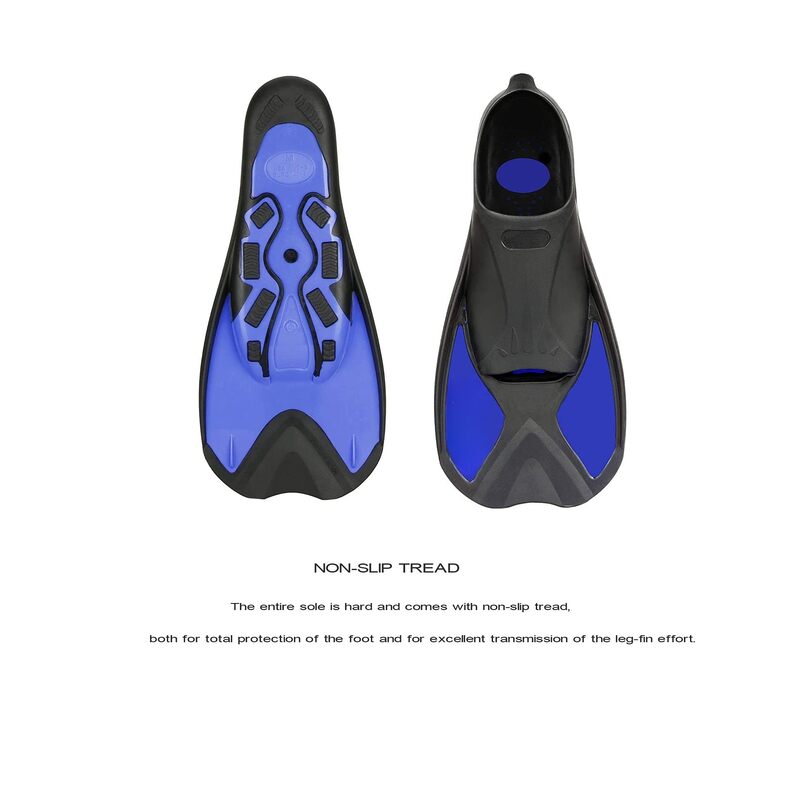 Swim Fins,Short Snorkel Fins Travel Size Flippers for Snorkeling Diving Swimming Adult Men Women - Image 5