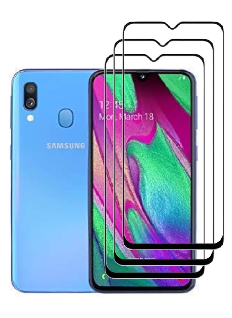 AINA 3 Pieces Tempered Glass Screen Protector 5D Designed For Samsung Galaxy A40 Full Glue Edge to Edge Full Screen Coverage And Bubble Free - Image 1