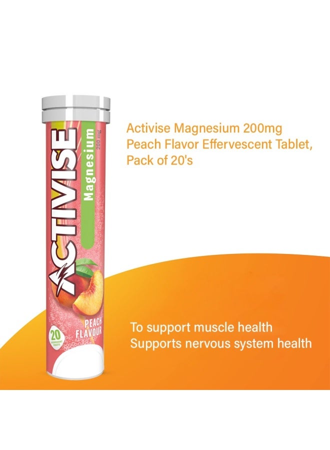 Activise Magnesium 200Mg Effervescent Tablets, Peach Flavor, Pack Of 20'S - Image 3