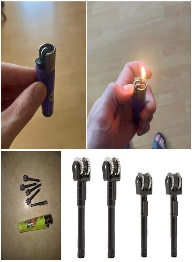 SquEqu 4 Pack Flint Wheel Replacement Barrel Friction Spark Striker Mechanism Rod Stem Striking Lighting Parts for Clipper Lighters CP11 CMP11 CP22 CMP22 Repair Refill Starting Fire 3.5cm 4.3cm - Image 4