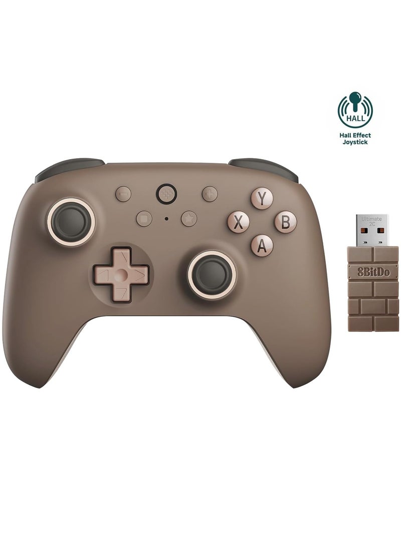 8Bitdo Ultimate 2C Wireless Controller for Windows PC and Android, with 1000Hz Polling Rate, Hall Effect Joysticks and Hall Triggers, and Remappable L4/R4 Bumpers (Brownie) - Image 1