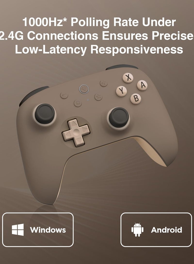 8Bitdo Ultimate 2C Wireless Controller for Windows PC and Android, with 1000Hz Polling Rate, Hall Effect Joysticks and Hall Triggers, and Remappable L4/R4 Bumpers (Brownie) - Image 3