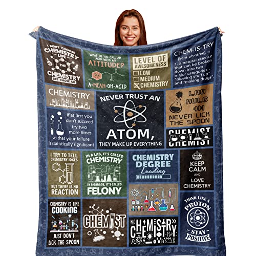 Zolumy Chemistry Gifts for Women/Men, Best Chemistry Teacher/Students Gift, Birthday/Graduation Gift for Chemistry Lover, Science Blanket 60X50in - Image 1