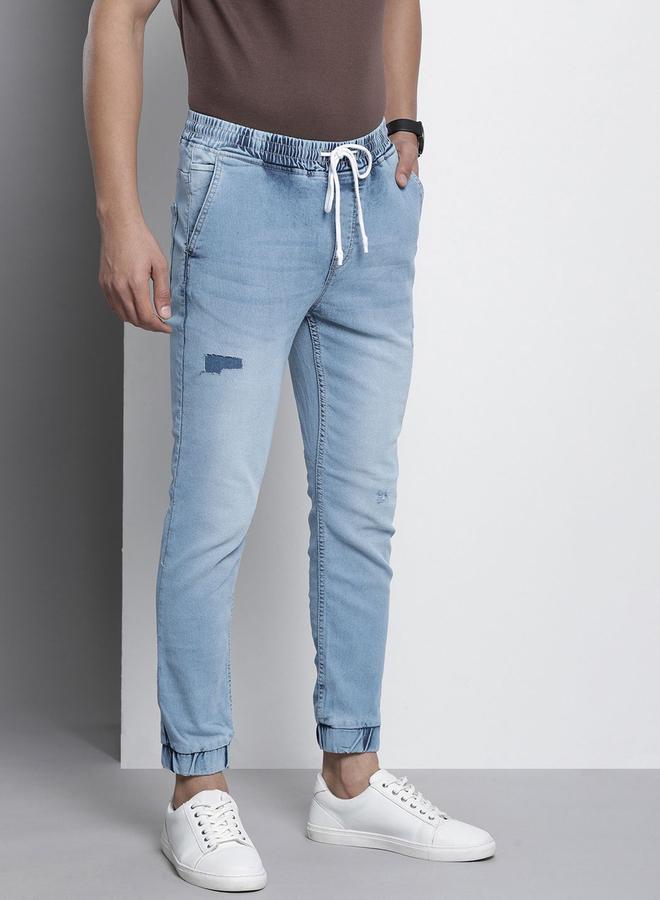 The Indian Garage Co Men Mid Rise Slim Fit Jeans with Drawstring - Image 2