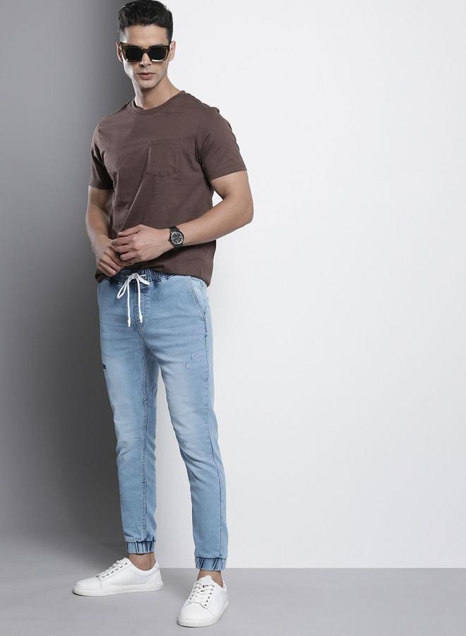 The Indian Garage Co Men Mid Rise Slim Fit Jeans with Drawstring - Image 5