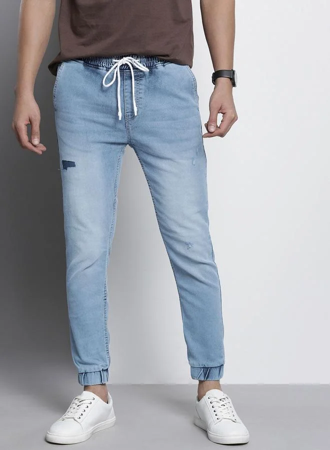 The Indian Garage Co Men Mid Rise Slim Fit Jeans with Drawstring