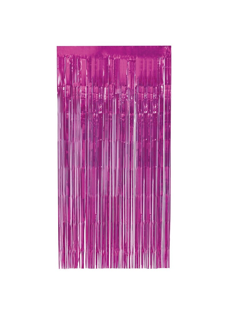 Unique Metallic Fuchsia Curtain Pink Plastic 200x100cm Party Backdrop