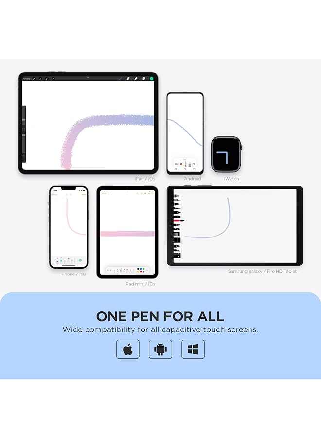 Stylus Pen Capacitive Disc Tip Pencil And Magnetic Cap Stylus Compatible With All Touch Screens Touch Pens For Ipad Pro Ipad Air Mini Ipod Iphone Samsung Galaxy Tab Smartphone Tablet - Image 2