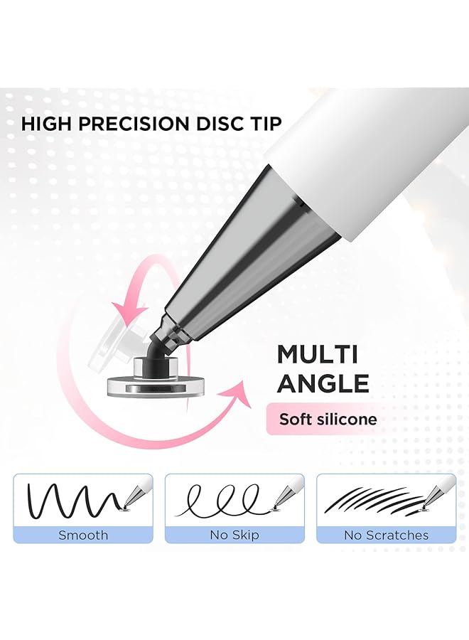 Stylus Pen Capacitive Disc Tip Pencil And Magnetic Cap Stylus Compatible With All Touch Screens Touch Pens For Ipad Pro Ipad Air Mini Ipod Iphone Samsung Galaxy Tab Smartphone Tablet - Image 5