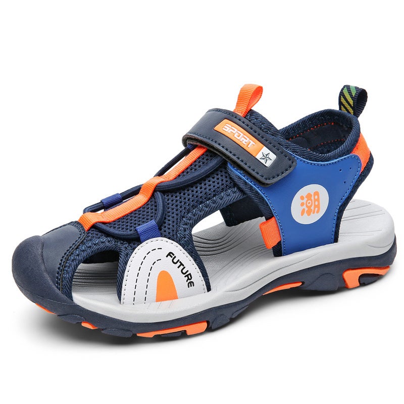 Summer Girls' Sandals, Children'S Closed-Toe Beach Shoes, Anti-Collision And Anti-Kick Boys' Sports Clogs, Jinchuan Foot Protection - Image 1