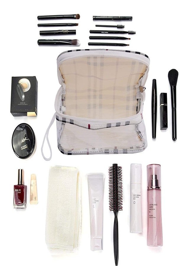 FICTIOUS Cosmetic Pouch Set Travel Toiletry Kit Bag Transparent Makeup Bag Plastic Box Vanity Shaving Kit Cosmetic Bag Combo of 4 Set for Women and Men Multipurpose Transparent Travel Pouch - Image 4