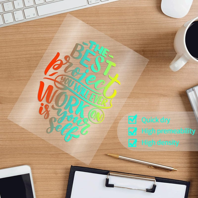 30 ورقة من ورق الفيلم الشفاف، 8.5 × 11 بوصة من الفيلم الشفاف لطابعات نفث الحبر، طباعة 100% من الشفافيات، أوراق فيلم شفافة لجهاز العرض العلوي، طباعة الشاشة الحريرية - Image 4