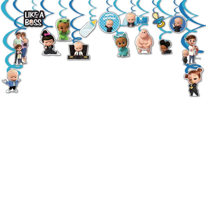 Festiko® Boss Baby Birthday Decorations "I AM FOUR", Baby Boss Party Supplies Pack of 16 pcs, Party Supplies, Children Party Supplies Decoration - Swirls - Image 5