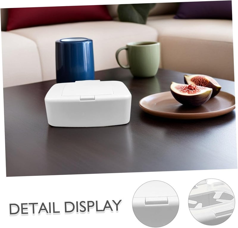 3pcs Plastic Wet Wipe Dispenser Box Set with Button, White Tissue Storage Case for Home, Nursery, and Living Room Use - Image 3
