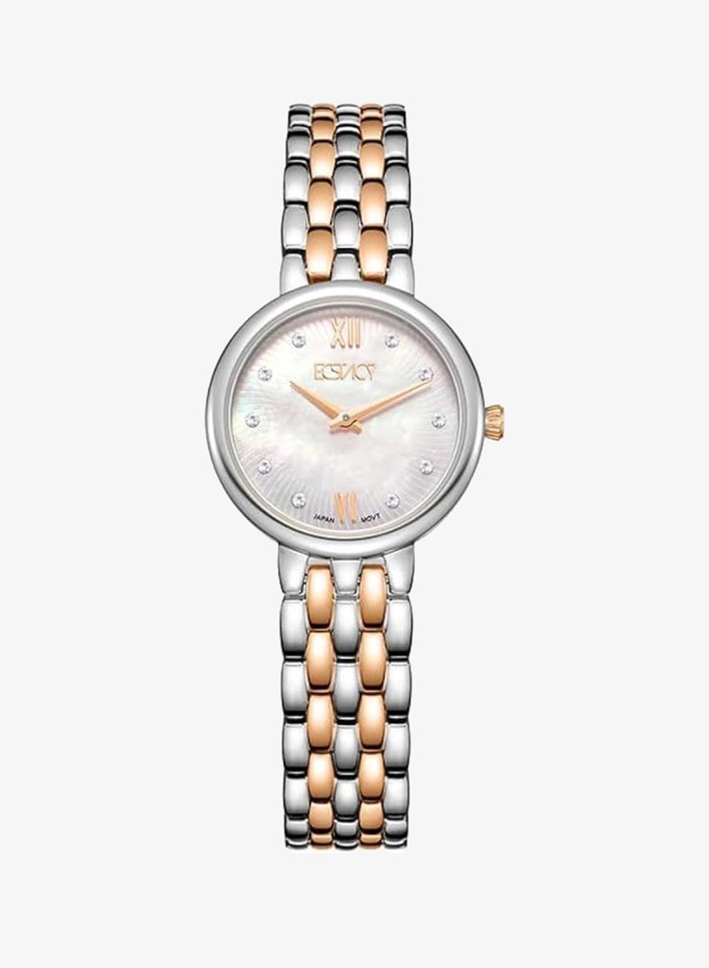 Ecstacy Women's VJ20 Movement Watch, Analog Display and Stainless Steel Strap - E23510-KBKM, Two Tone Rose Gold - Image 1