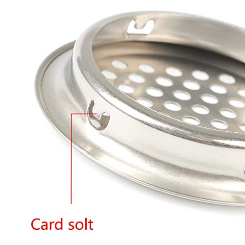 COMOK 50Pcs 53mm/2inch Stainless Steel Air Vents, Circular Vent Stainless Steel Round Vent Mesh Hole Louver for Kitchen, Bathroom, Cabinet, Garderobe, Wardrobe and Shoe Cabinet - Image 4