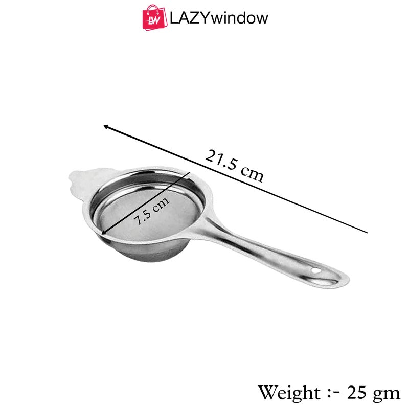 LAZYwindow Nonstick Souce Pan, 1.5L and Tea Strainer (Chai Chalni) Combo Pack. - Image 3
