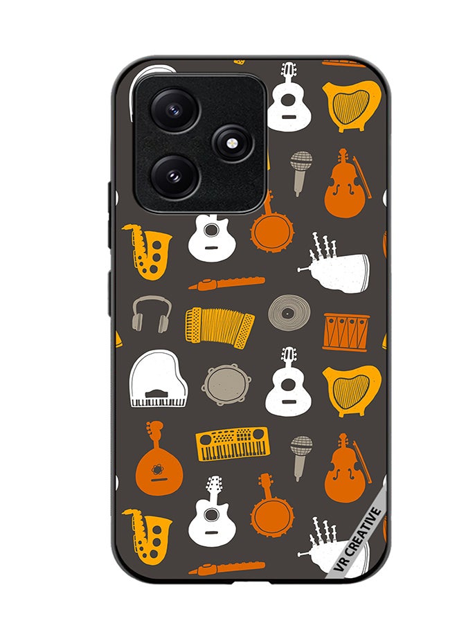 VR CREATIVE Protective Case Cover For Xiaomi Poco M6 Pro 5G Musical Instruments Flat Design Multicolour - Image 1