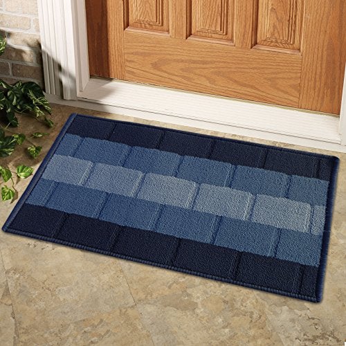 Status Contract Anti Slip Front Door Mat|(38x58cm) Living Room Rug for Entrance Door|Polypropylene Floor Mats for Home|Essential Small Rugs for Office, Bedroom & Kitchen|Blue | Set of 2 - Image 2