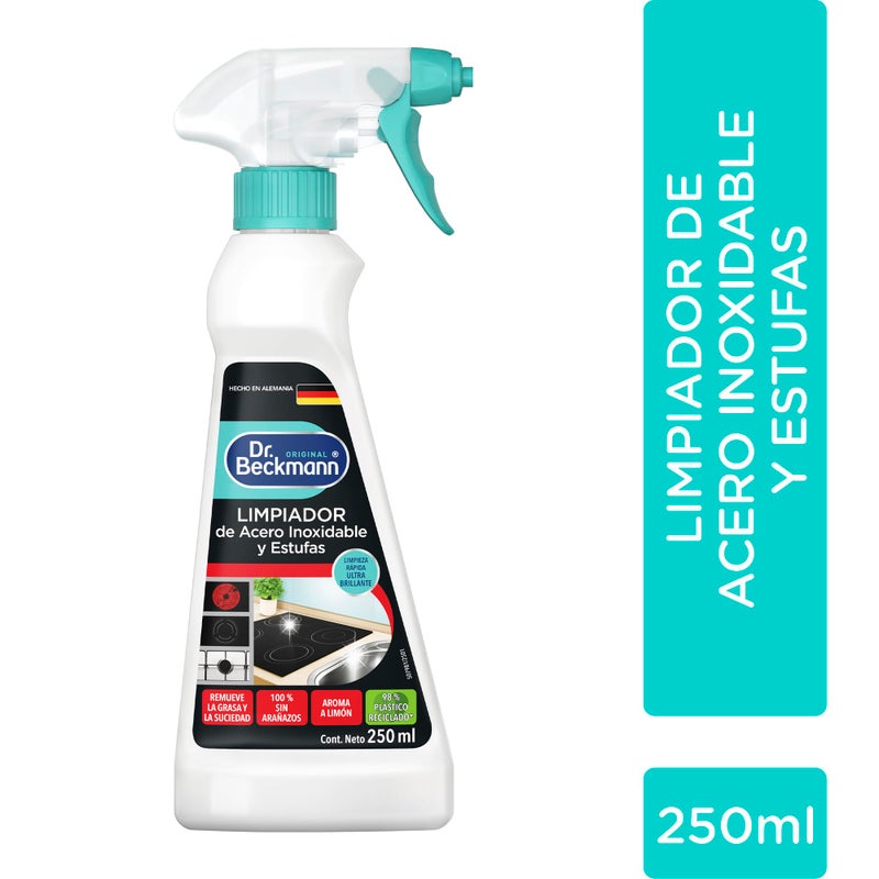 Dr. Beckmann, Stainless Steel Cleaner, Shiny, Matte and Chrome Surfaces, Removes Grease and Fingerprints, Foaming Formula, German Quality, 250 ml - Image 2