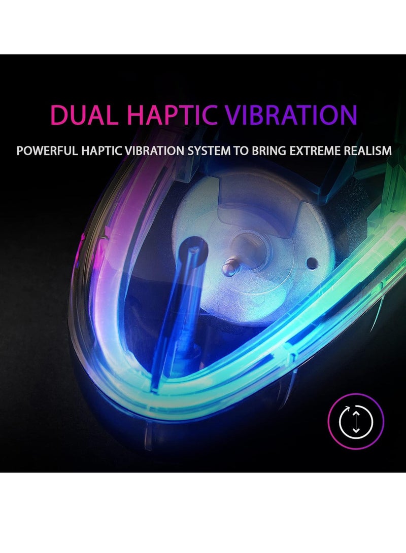 ELTRAZONE Professional Neon RGB Wireless Gamepad Dual Haptic Vibration Analogue Joysticks Controller For PC And PS3  - Image 3