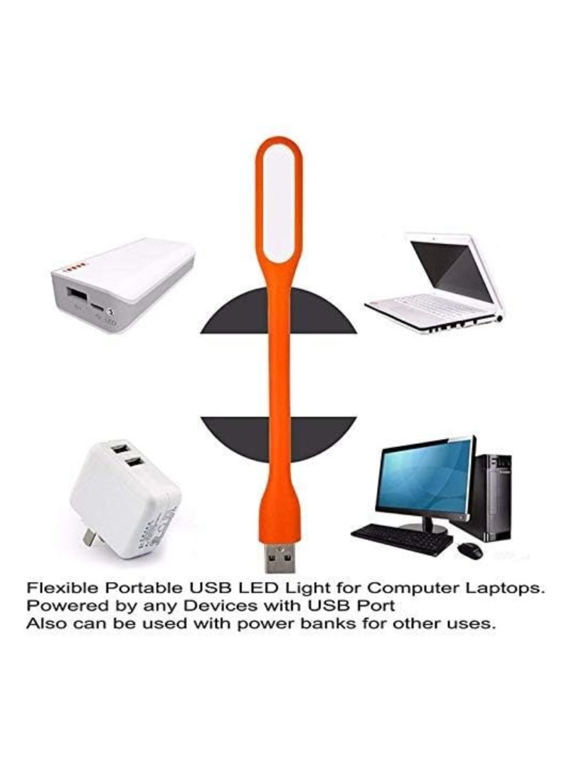 ELTRAZONE - Combo of 5 Flexible Portable Bendable Lamp Mini USB LED Lights USB Light for Power Bank - Image 1