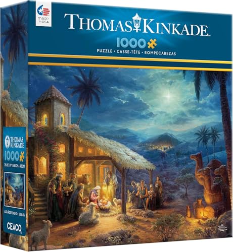 Ceaco Thomas Kinkade Holiday Nativity 1000 Piece Jigsaw Puzzle - Image 1