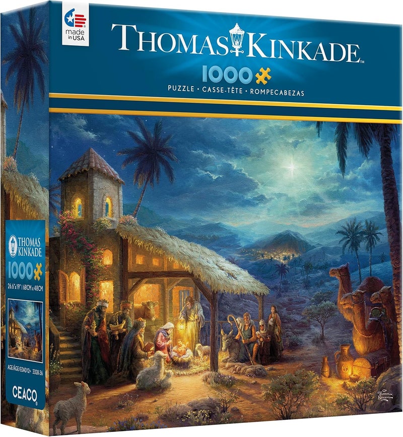 Ceaco Thomas Kinkade Holiday Nativity 1000 Piece Jigsaw Puzzle - Image 3