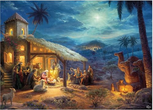 Ceaco Thomas Kinkade Holiday Nativity 1000 Piece Jigsaw Puzzle - Image 5
