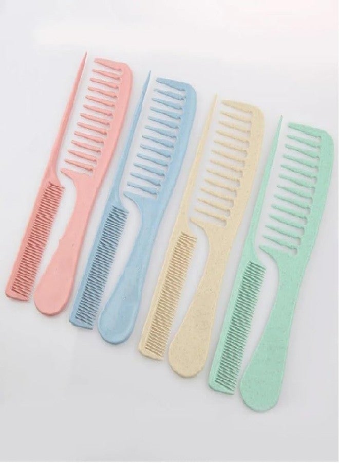 Plenteous مشط تصفيف الشعر من بلينتوس، ذو أسنان عريضة، لفك تشابك الشعر، بمقبض مطبوع (متعدد الألوان) (عبوة من قطعة واحدة) - Image 5