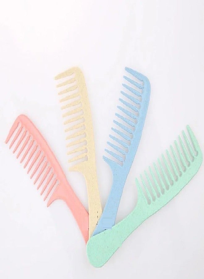 Plenteous مشط تصفيف الشعر من بلينتوس، ذو أسنان عريضة، لفك تشابك الشعر، بمقبض مطبوع (متعدد الألوان) (عبوة من قطعة واحدة) - Image 3