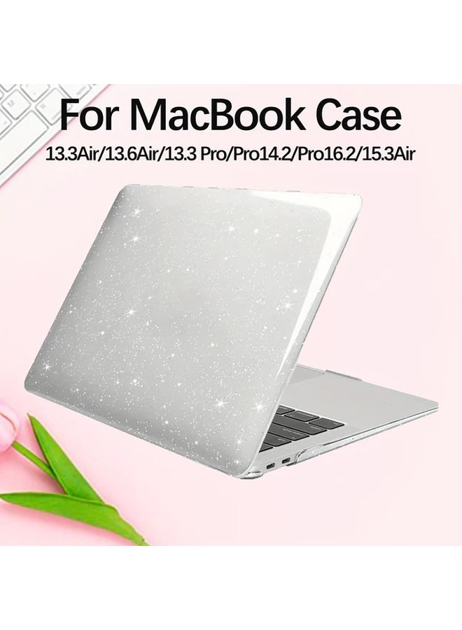 Transparent Glitter MacBook Air 13.3 Hard Case Glossy Shiny Gypsophila White - Image 1