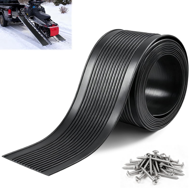 FULEIYA 40' L x 6" W HDPE Snowmobile Trailer Ski Guides for Snowmobile Trailer Accessories with 100PCS Screws, Waterproof Snowmobile Ramp Trail Guide Protector Roll, Easy to Cut to Any Length - Image 1