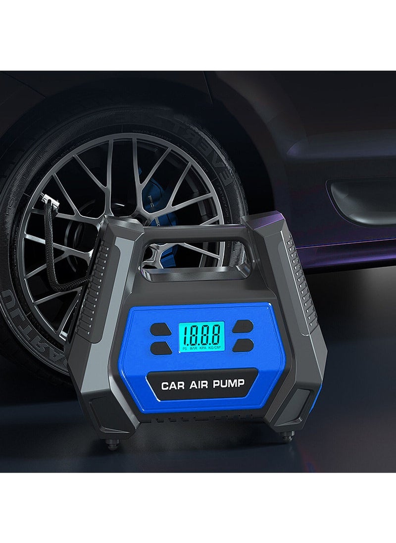 Swift - 12V Portable Car Air Compressor Tire Inflator Electric Air Pump 110V-220V AC/DC Dual Power Tire Pump With LED Light For Home Car, Blue - Image 1