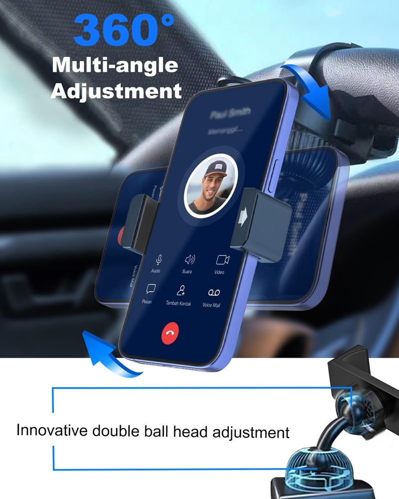 Kolasels Steering Wheel Phone Holder with Large Metal Clip[Thick Cases Friendly]Adjustable Phone Holders for Your Car, Truck, Tesla, Hands Free Phone Mount for iPhone 16 15 Pro Max, Android Smartphone - Image 5