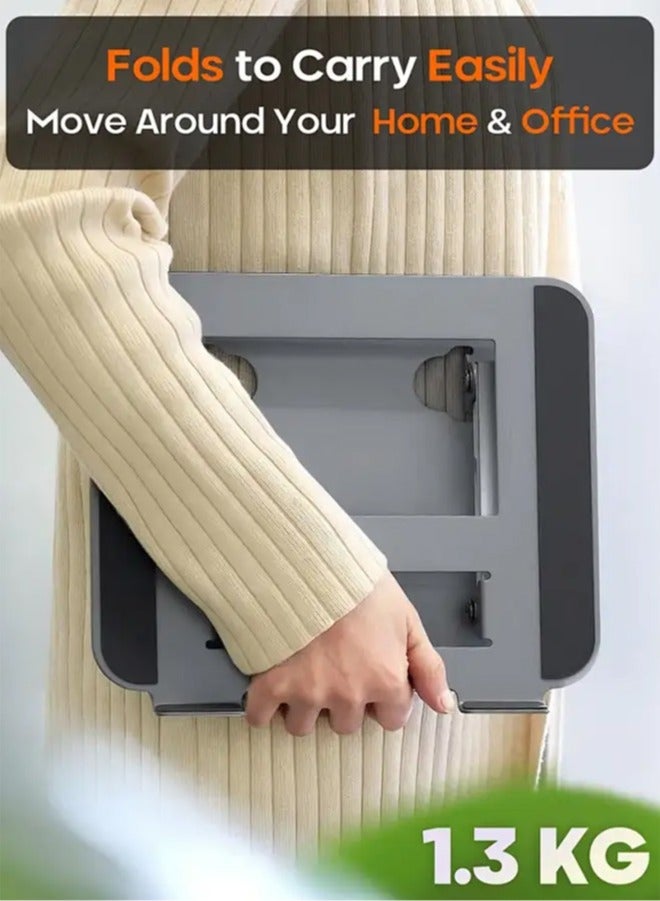 APEX Laptop Tablet Stand, Universal Adjustable Carbon Steel Laptop Computer Stand, Ergonomic Foldable Portable Desktop Tray Cooling Holder Compatible with 10''-15.6'' Devices - Image 2