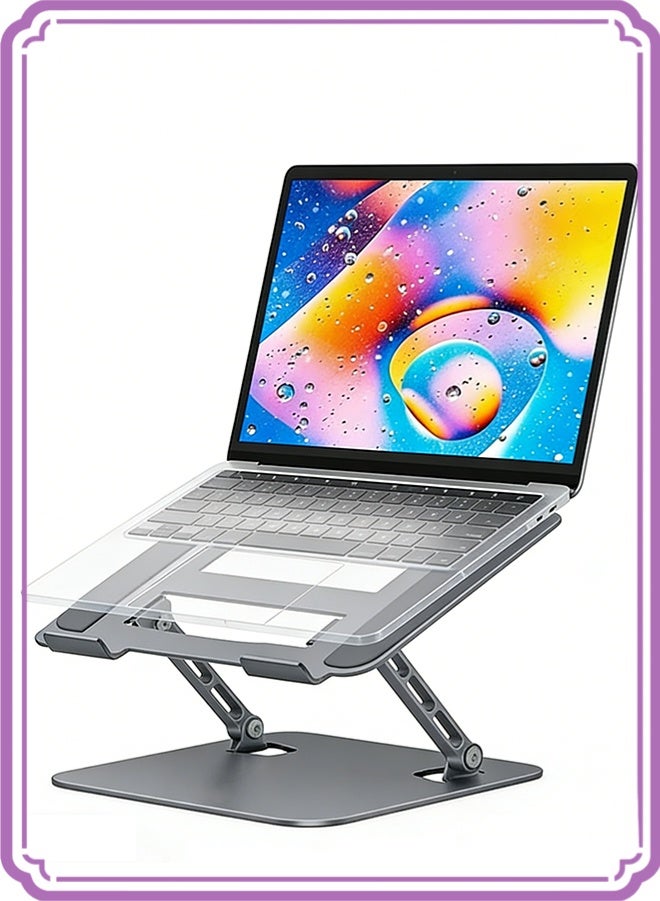 APEX Laptop Tablet Stand, Universal Adjustable Carbon Steel Laptop Computer Stand, Ergonomic Foldable Portable Desktop Tray Cooling Holder Compatible with 10''-15.6'' Devices - Image 1