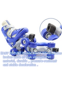 EASY FUTURE Roller Skates Adjustable Size Double Row 4 Wheel Skates for Children Skates for Boys And Girls Including Full Protective Gear Blue Colour  - Image 3