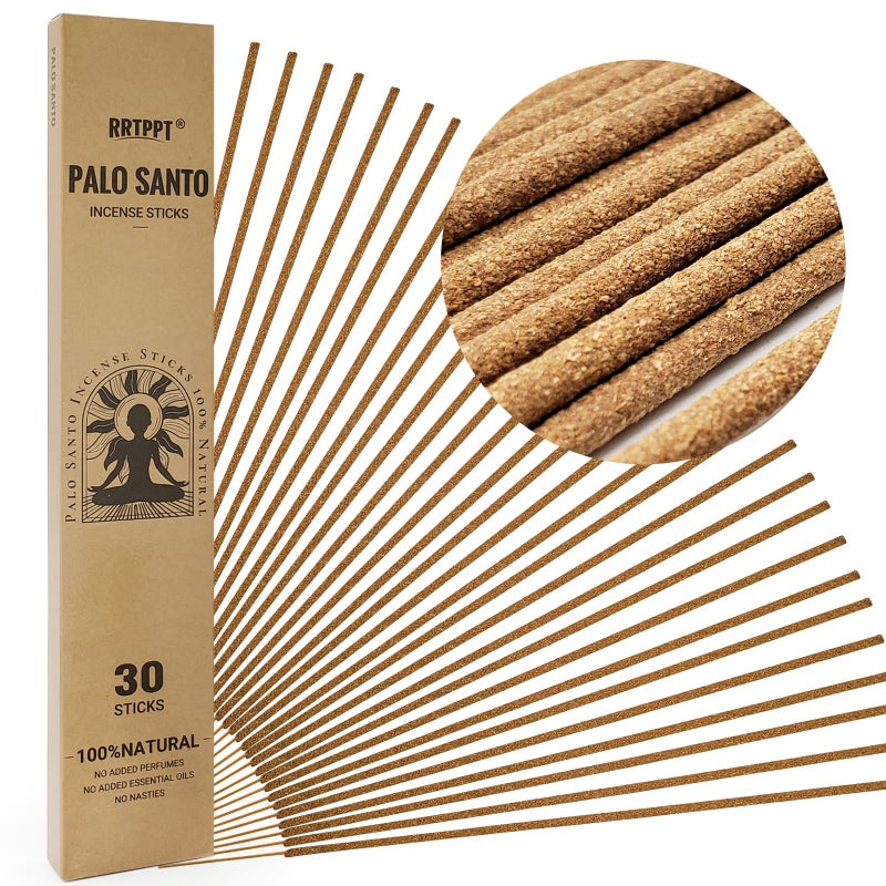 RRTPPT Palo Santo Incense Sticks (30 Sticks), 100% Natural sustainably harvested Peruvian Palo Santo, Suitable for Meditation, Relaxation, and Spiritual Purification - Image 1