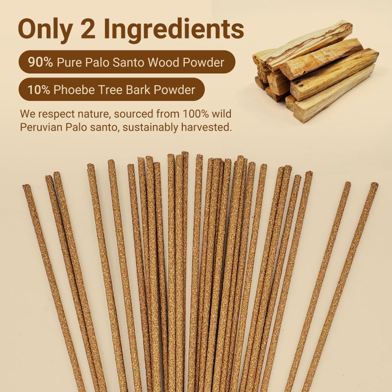 RRTPPT Palo Santo Incense Sticks (30 Sticks), 100% Natural sustainably harvested Peruvian Palo Santo, Suitable for Meditation, Relaxation, and Spiritual Purification - Image 5